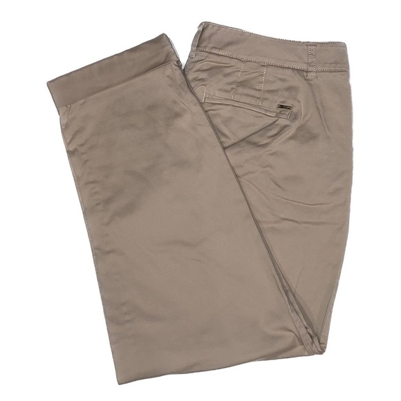 WHITE HOUSE | BLACK MARKET Cuffed Crop Leg Khaki Pants Rhinestone Pockets Size 6 - Picture 1 of 11